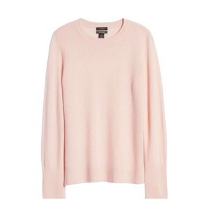 Halogen Light Pink 100% Cashmere Crew Neck Sweater